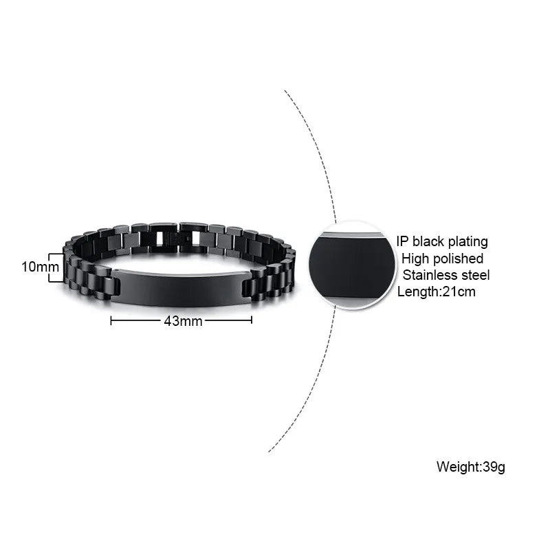 Bracelet Couple Personnalisé En Acier Inoxydable Avec Gravure - Bijoux De Lune