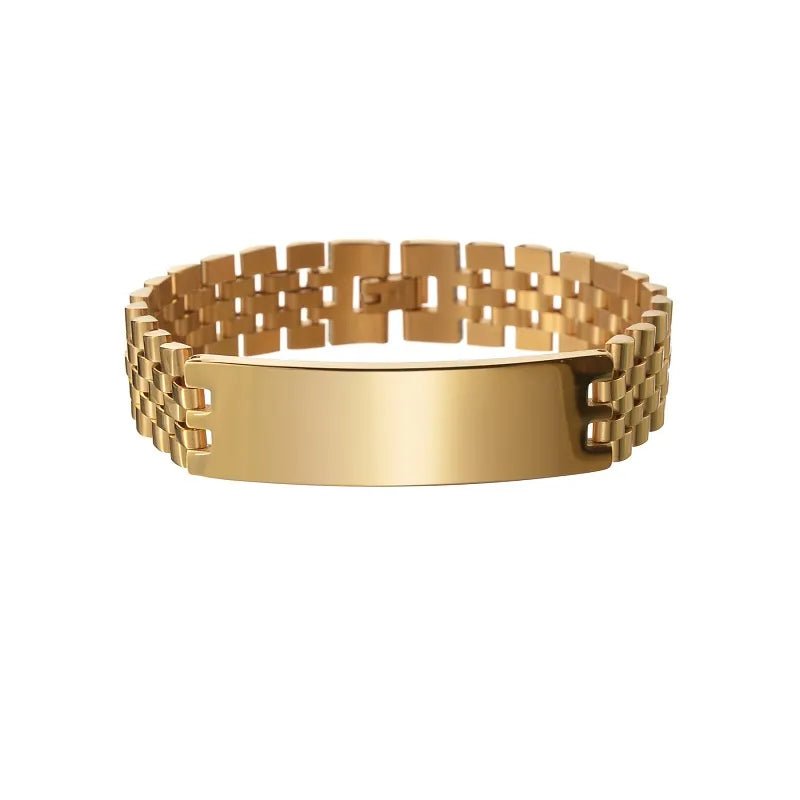Bracelet Couple Personnalisé En Acier Inoxydable Avec Gravure - Bijoux De Lune