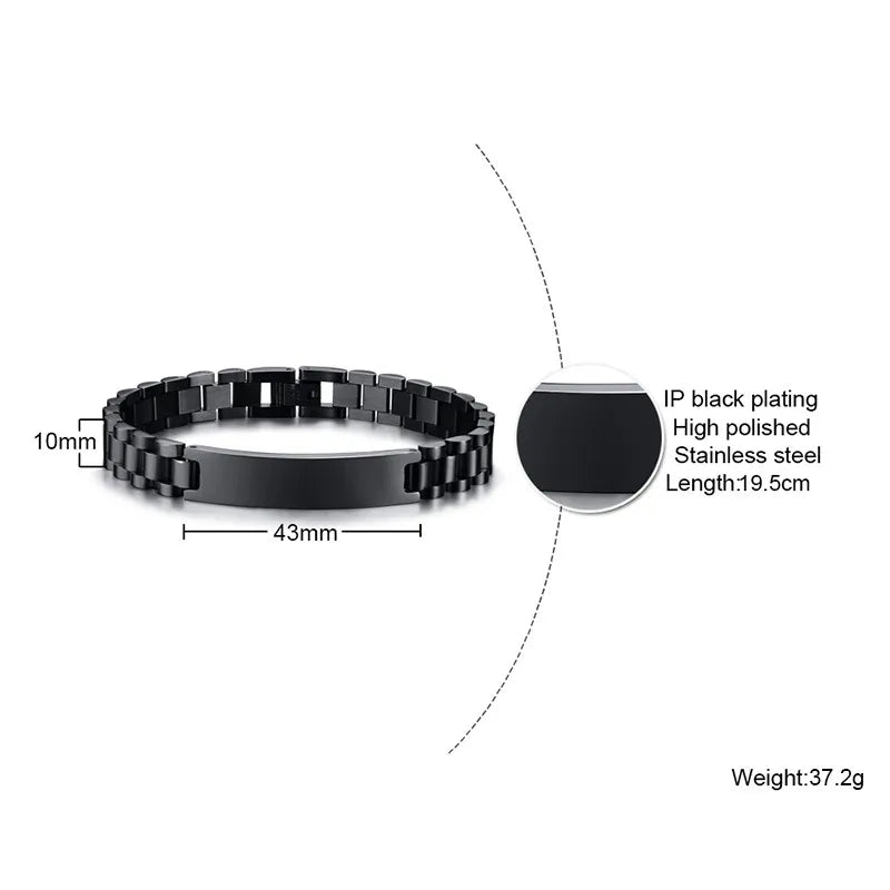 Bracelet Couple Personnalisé En Acier Inoxydable Avec Gravure - Bijoux De Lune