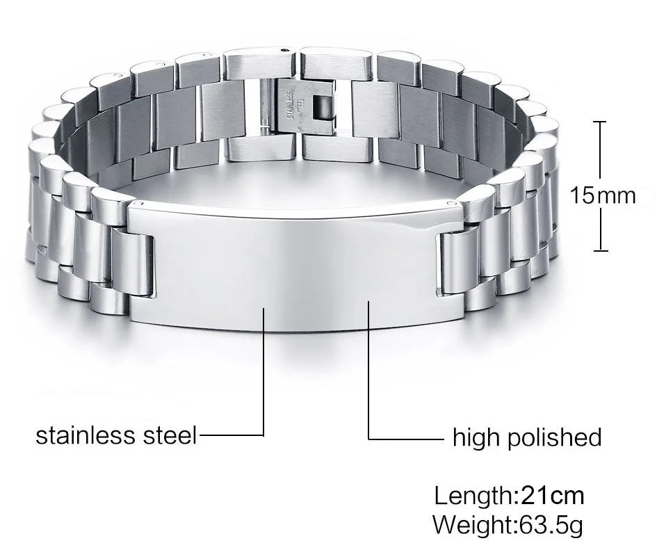 Bracelet Couple Personnalisé En Acier Inoxydable Avec Gravure - Bijoux De Lune