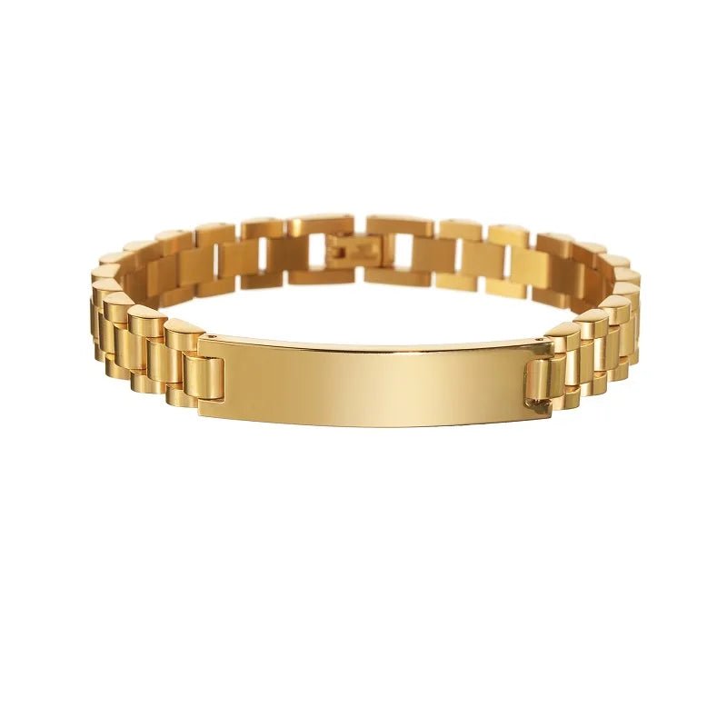 Bracelet Couple Personnalisé En Acier Inoxydable Avec Gravure - Bijoux De Lune
