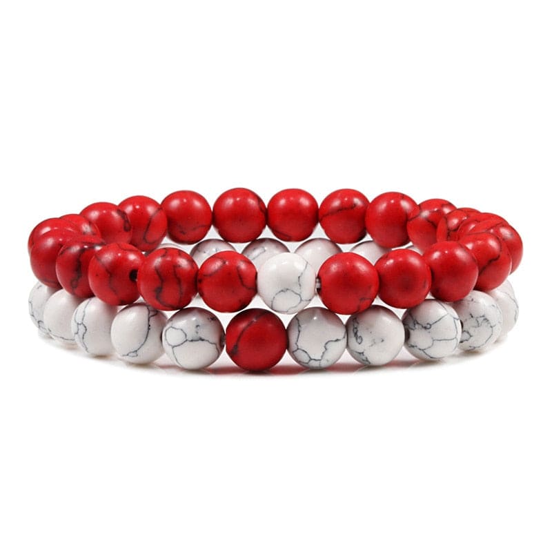Bracelet De Distance Pour Les Couples Bracelet De Yoga En Perles D'oeil De Tigre En Pierre De Lave Naturelle - Bijoux De Lune