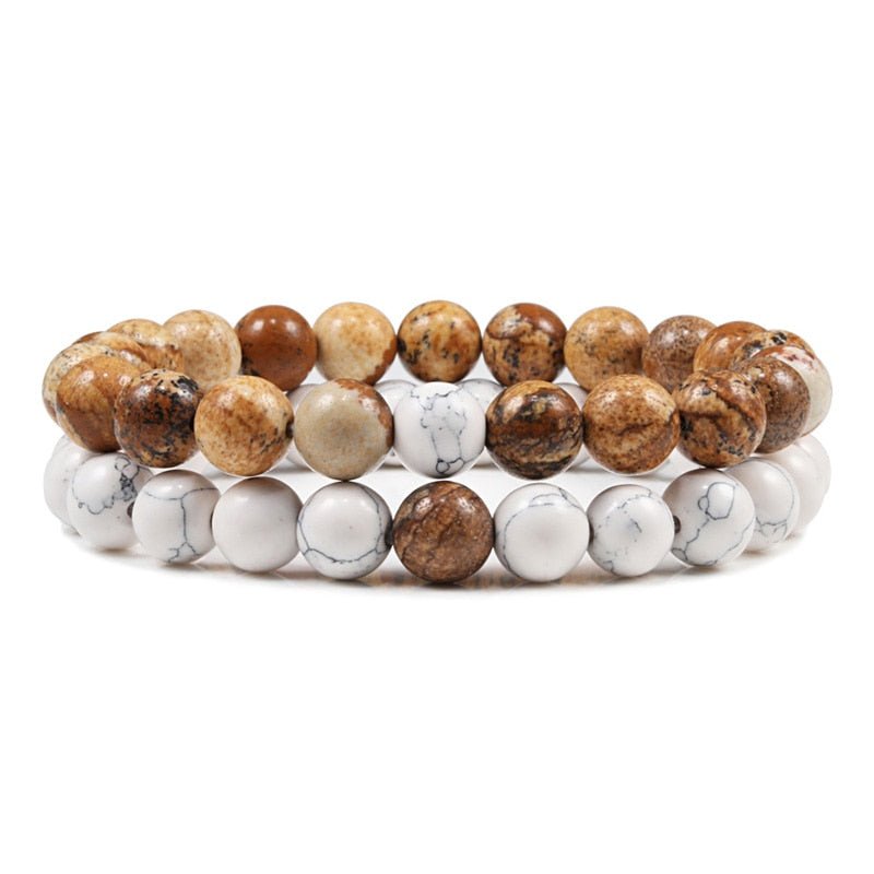 Bracelet De Distance Pour Les Couples Bracelet De Yoga En Perles D'oeil De Tigre En Pierre De Lave Naturelle - Bijoux De Lune