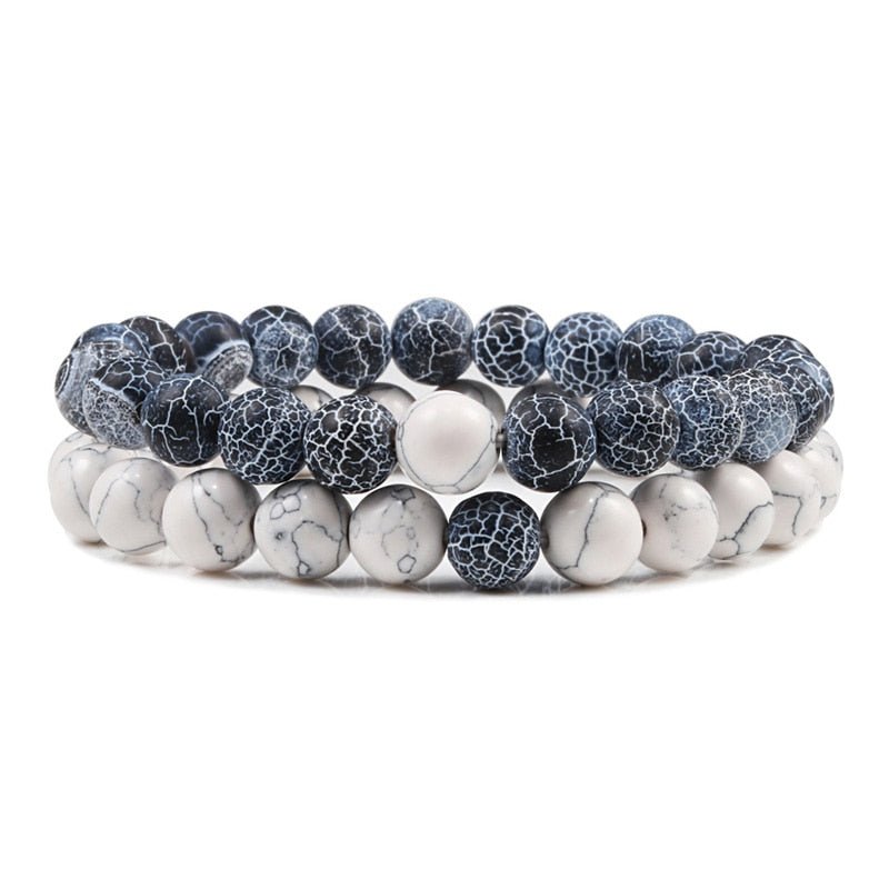 Bracelet De Distance Pour Les Couples Bracelet De Yoga En Perles D'oeil De Tigre En Pierre De Lave Naturelle - Bijoux De Lune