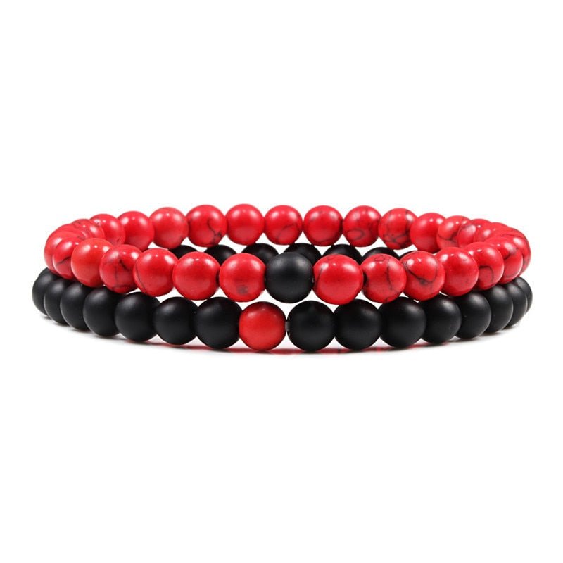 Bracelet De Distance Pour Les Couples Bracelet De Yoga En Perles D'oeil De Tigre En Pierre De Lave Naturelle - Bijoux De Lune
