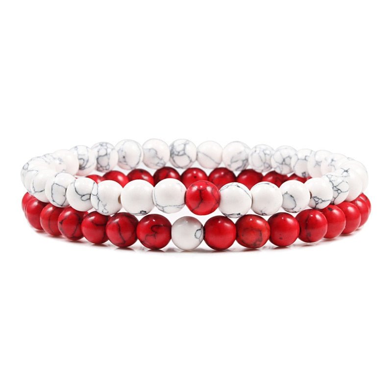 Bracelet De Distance Pour Les Couples Bracelet De Yoga En Perles D'oeil De Tigre En Pierre De Lave Naturelle - Bijoux De Lune