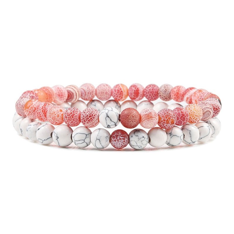 Bracelet De Distance Pour Les Couples Bracelet De Yoga En Perles D'oeil De Tigre En Pierre De Lave Naturelle - Bijoux De Lune