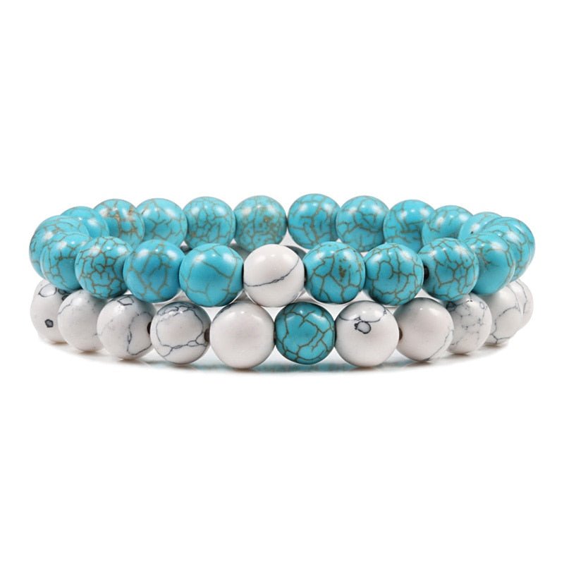 Bracelet De Distance Pour Les Couples Bracelet De Yoga En Perles D'oeil De Tigre En Pierre De Lave Naturelle - Bijoux De Lune