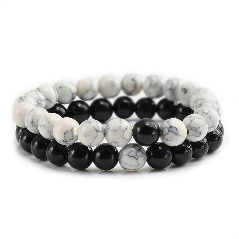 Bracelet De Distance Pour Les Couples Bracelet De Yoga En Perles D'oeil De Tigre En Pierre De Lave Naturelle - Bijoux De Lune