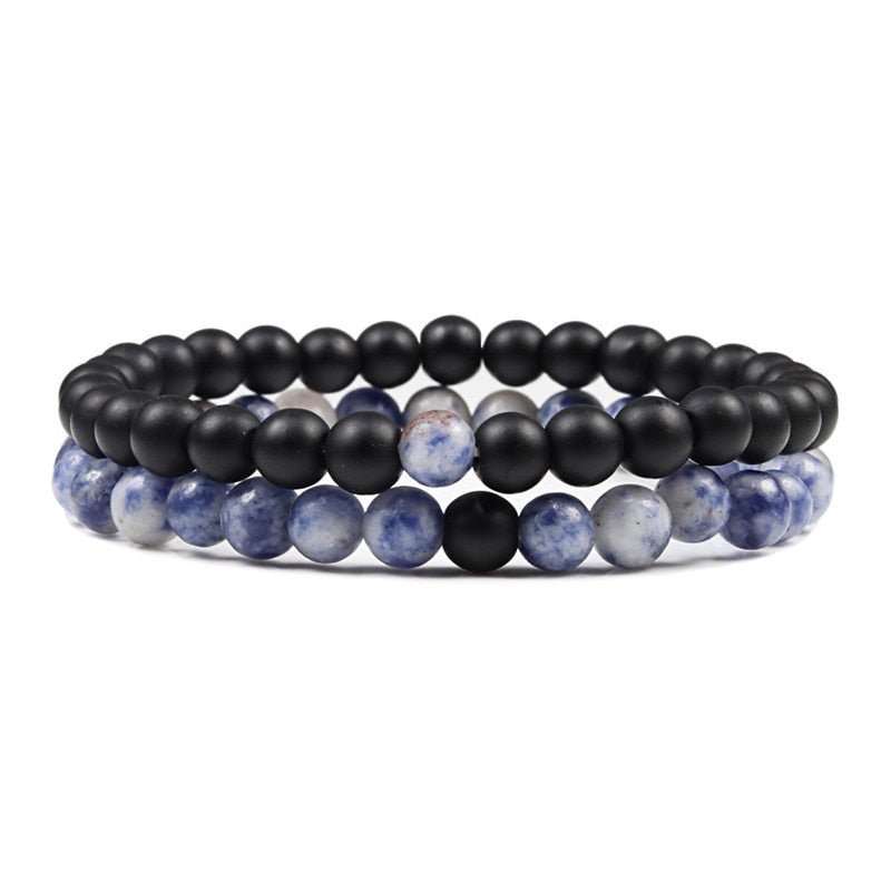 Bracelet De Distance Pour Les Couples Bracelet De Yoga En Perles D'oeil De Tigre En Pierre De Lave Naturelle - Bijoux De Lune