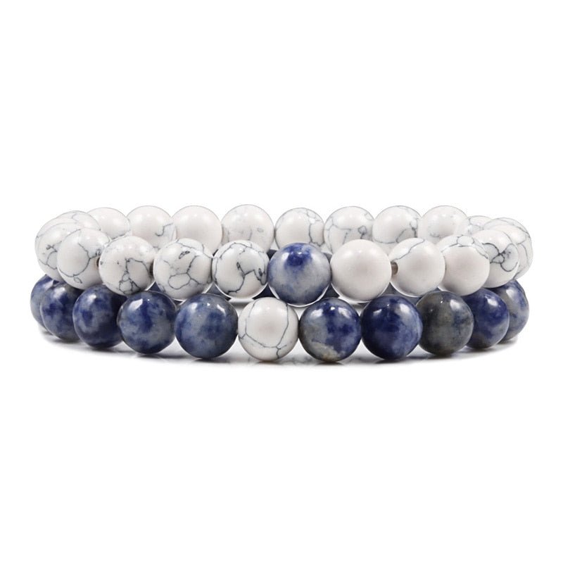 Bracelet De Distance Pour Les Couples Bracelet De Yoga En Perles D'oeil De Tigre En Pierre De Lave Naturelle - Bijoux De Lune