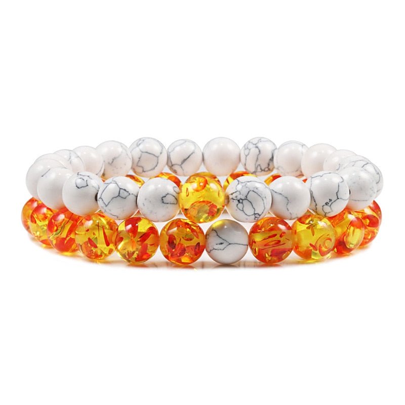 Bracelet De Distance Pour Les Couples Bracelet De Yoga En Perles D'oeil De Tigre En Pierre De Lave Naturelle - Bijoux De Lune