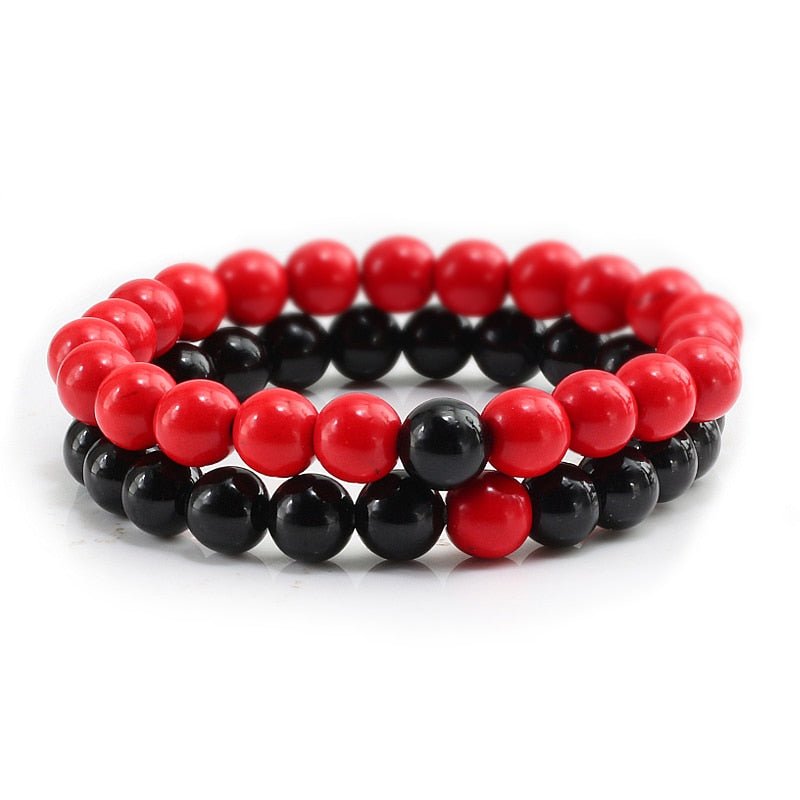 Bracelet De Distance Pour Les Couples Bracelet De Yoga En Perles D'oeil De Tigre En Pierre De Lave Naturelle - Bijoux De Lune