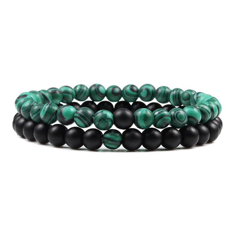 Bracelet De Distance Pour Les Couples Bracelet De Yoga En Perles D'oeil De Tigre En Pierre De Lave Naturelle - Bijoux De Lune