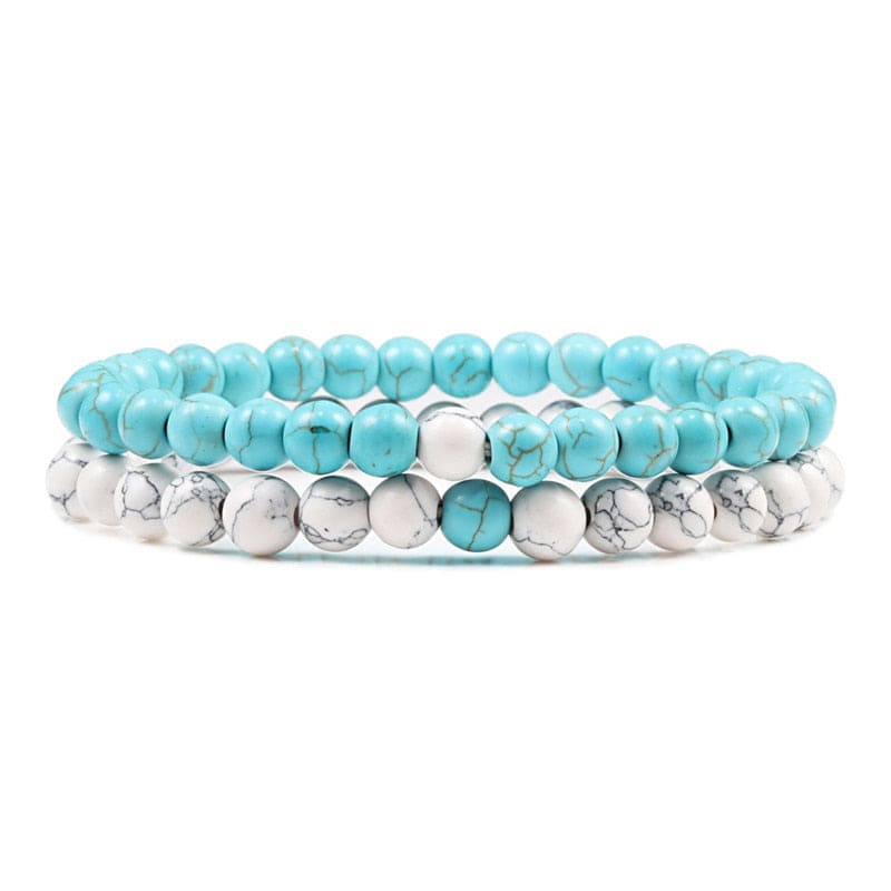 Bracelet De Distance Pour Les Couples Bracelet De Yoga En Perles D'oeil De Tigre En Pierre De Lave Naturelle - Bijoux De Lune