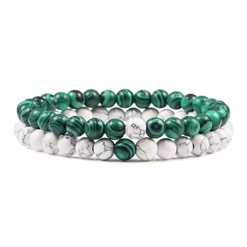 Bracelet De Distance Pour Les Couples Bracelet De Yoga En Perles D'oeil De Tigre En Pierre De Lave Naturelle - Bijoux De Lune
