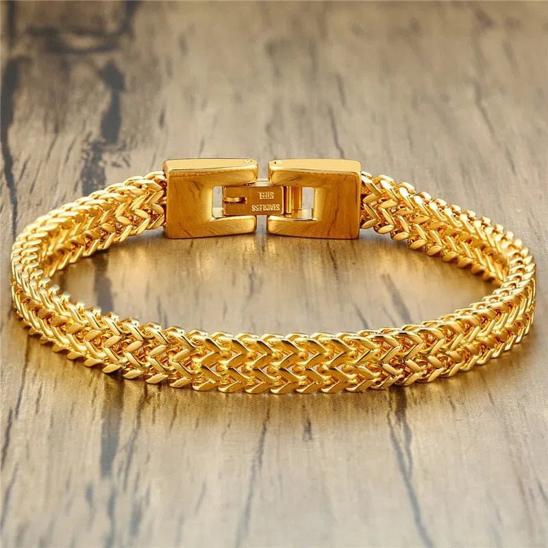 Bracelet De Luxe En Acier Inoxydable à Double Corde Pour Homme - Bijoux De Lune