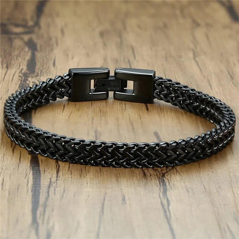 Bracelet De Luxe En Acier Inoxydable à Double Corde Pour Homme - Bijoux De Lune