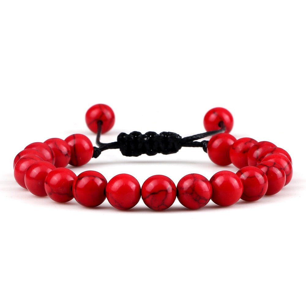 Bracelet Distance 8mm Couple Relation Bracelet Perle Pierre Naturelle - Bijoux De Lune