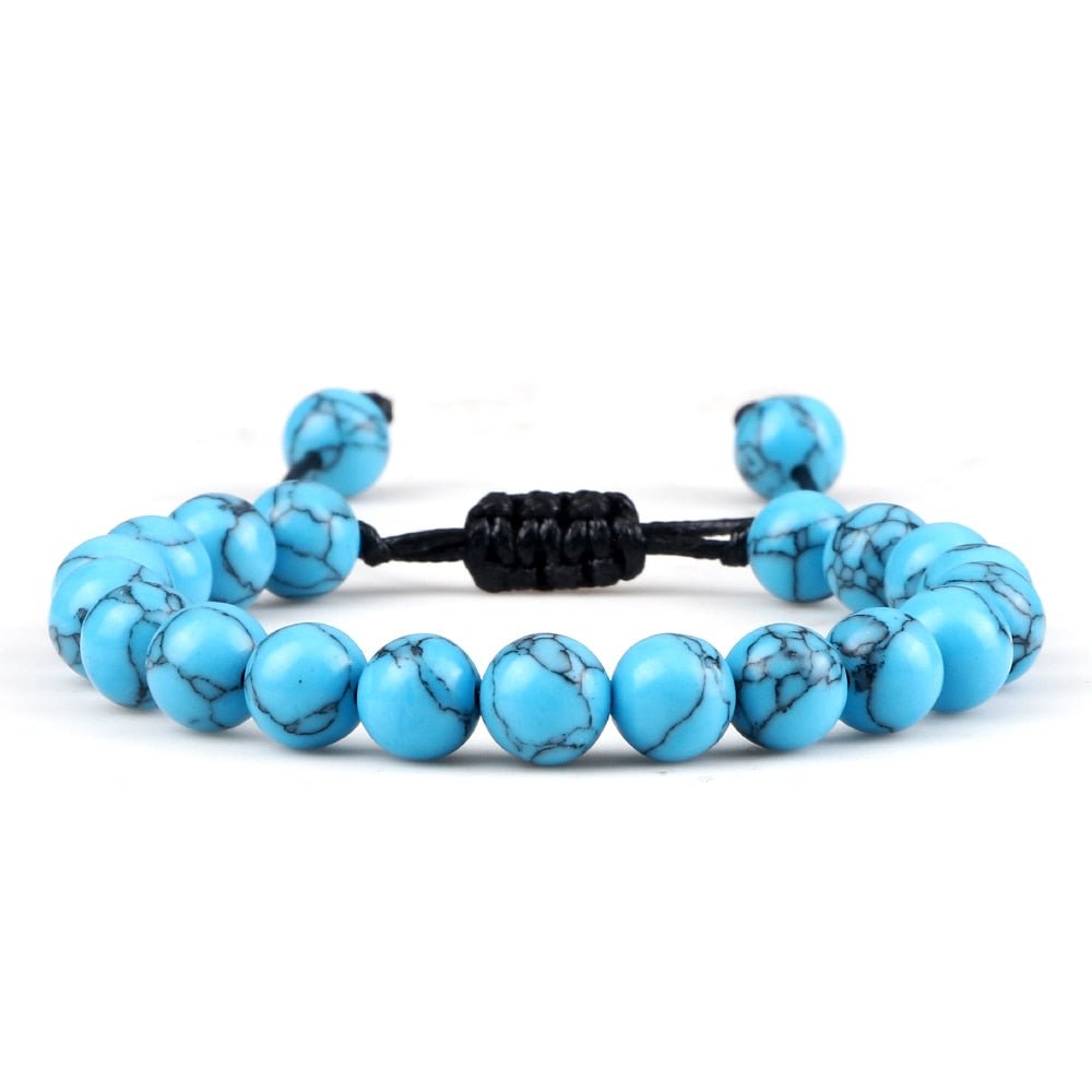 Bracelet Distance 8mm Couple Relation Bracelet Perle Pierre Naturelle - Bijoux De Lune