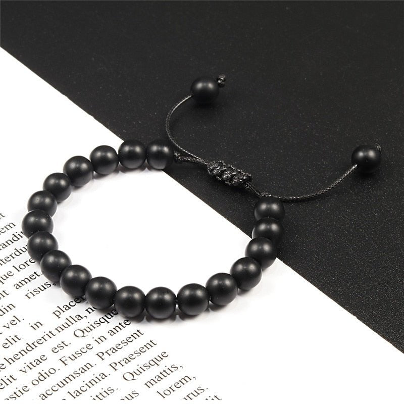 Bracelet Distance 8mm Couple Relation Bracelet Perle Pierre Naturelle - Bijoux De Lune