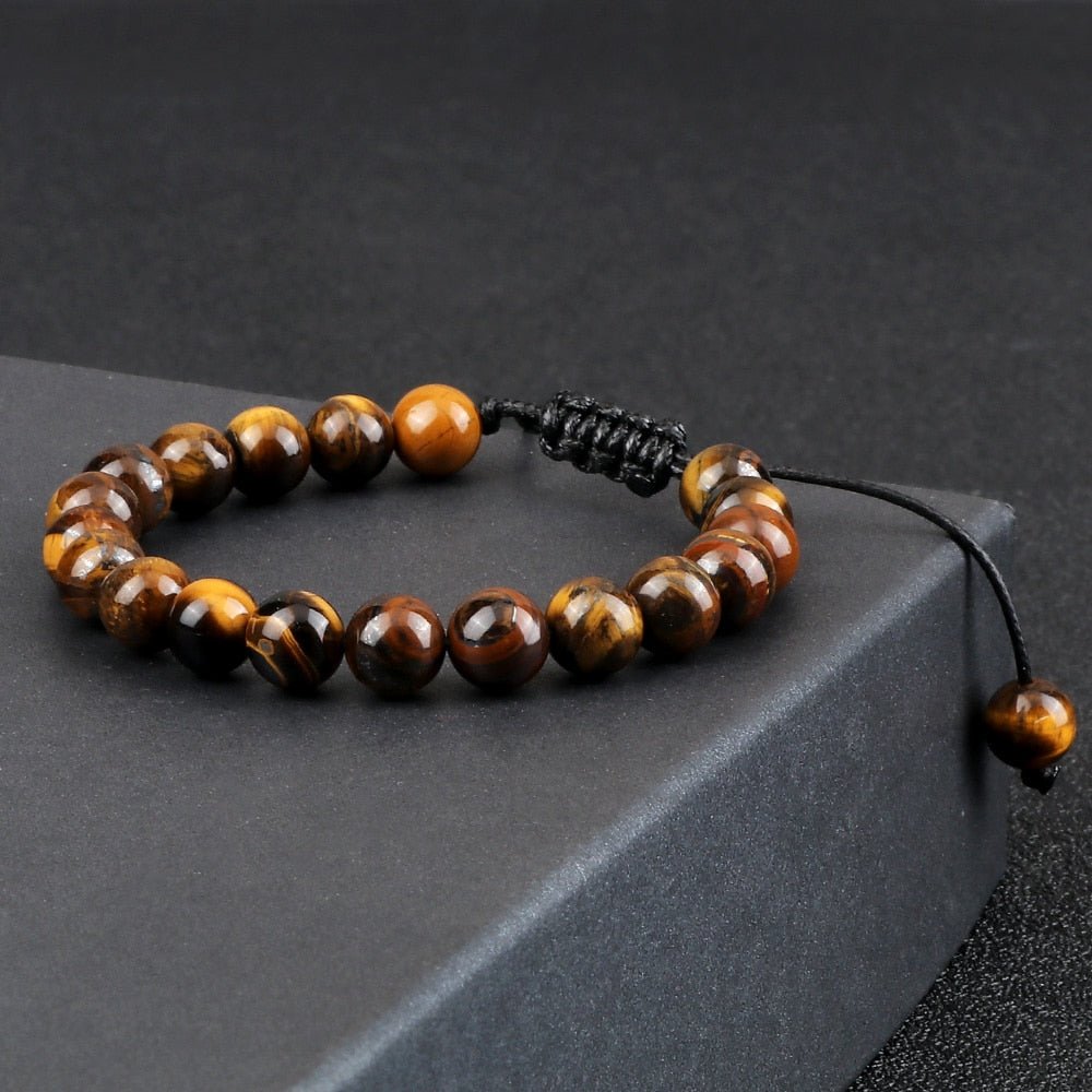 Bracelet Distance 8mm Couple Relation Bracelet Perle Pierre Naturelle - Bijoux De Lune