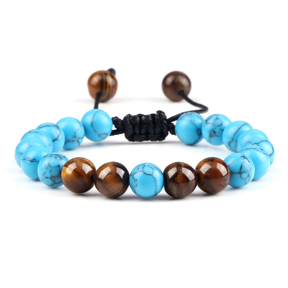 Bracelet Distance 8mm Couple Relation Bracelet Perle Pierre Naturelle - Bijoux De Lune