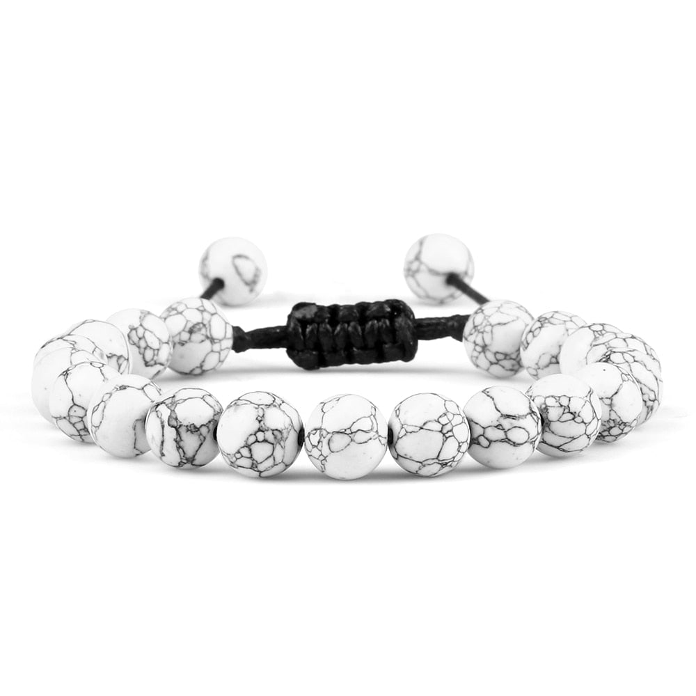 Bracelet Distance 8mm Couple Relation Bracelet Perle Pierre Naturelle - Bijoux De Lune