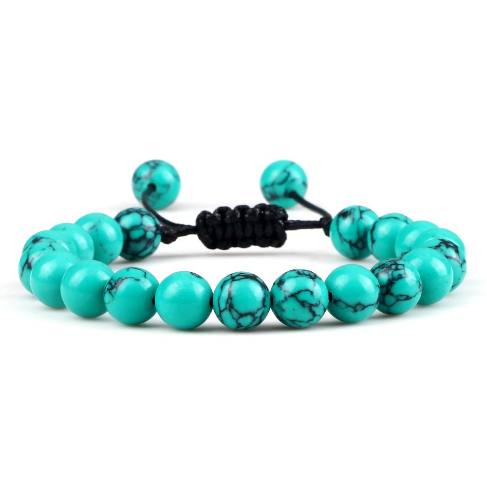 Bracelet Distance 8mm Couple Relation Bracelet Perle Pierre Naturelle - Bijoux De Lune