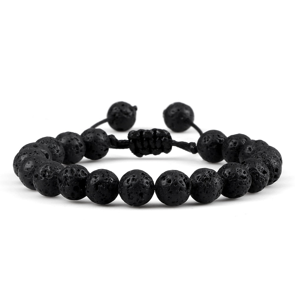 Bracelet Distance 8mm Couple Relation Bracelet Perle Pierre Naturelle - Bijoux De Lune