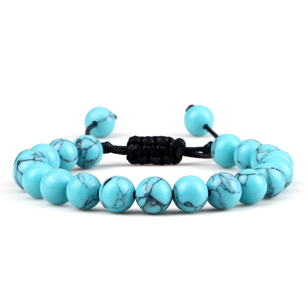 Bracelet Distance 8mm Couple Relation Bracelet Perle Pierre Naturelle - Bijoux De Lune