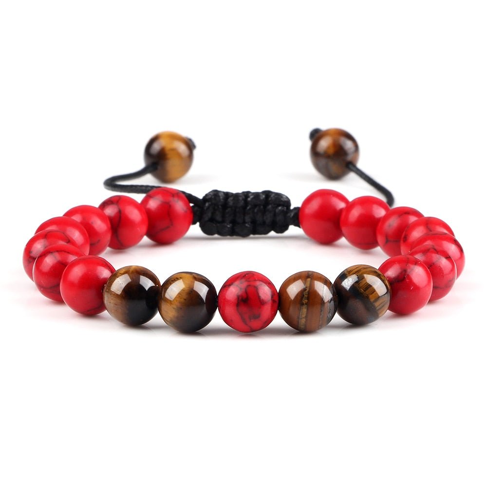 Bracelet Distance 8mm Couple Relation Bracelet Perle Pierre Naturelle - Bijoux De Lune