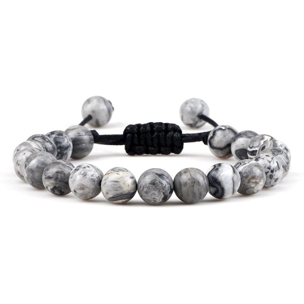 Bracelet Distance 8mm Couple Relation Bracelet Perle Pierre Naturelle - Bijoux De Lune