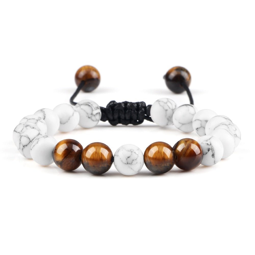 Bracelet Distance 8mm Couple Relation Bracelet Perle Pierre Naturelle - Bijoux De Lune