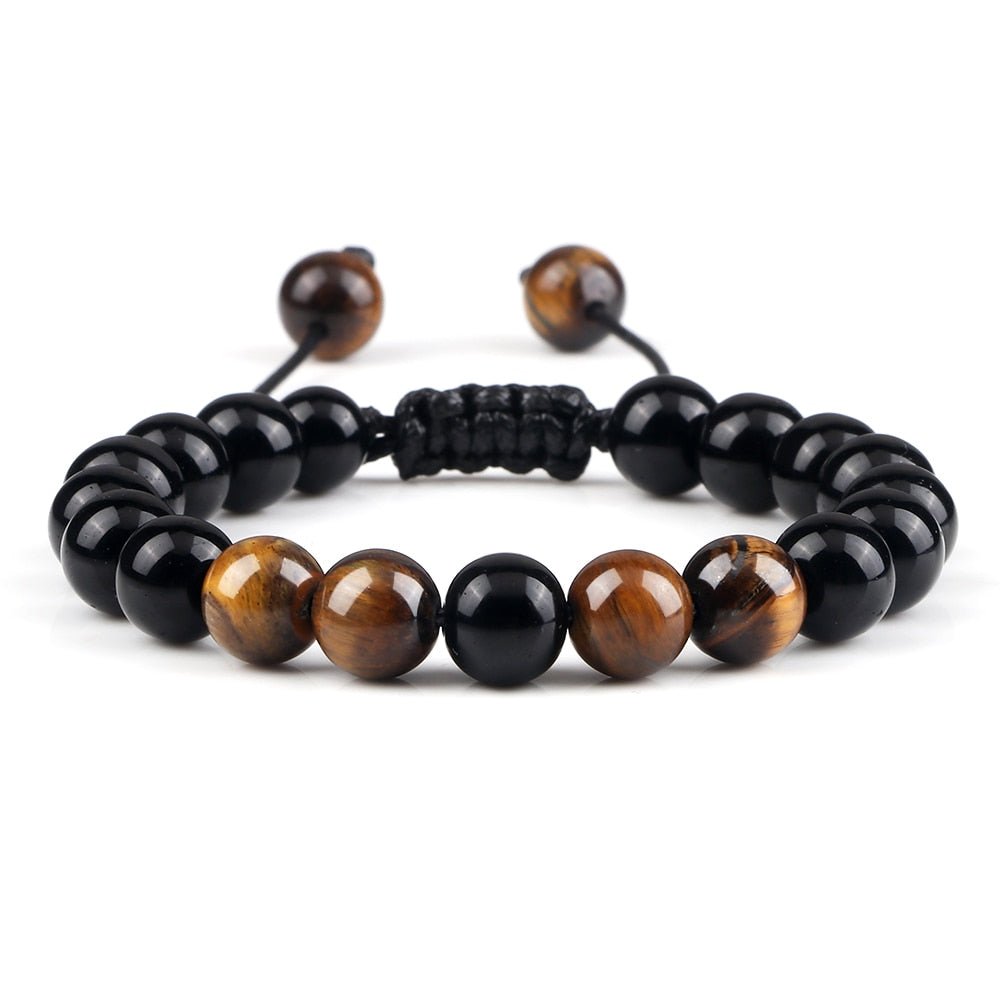 Bracelet Distance 8mm Couple Relation Bracelet Perle Pierre Naturelle - Bijoux De Lune
