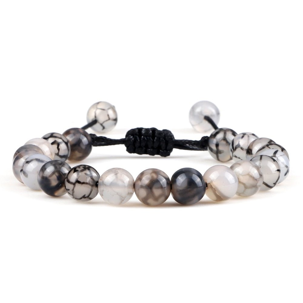Bracelet Distance 8mm Couple Relation Bracelet Perle Pierre Naturelle - Bijoux De Lune
