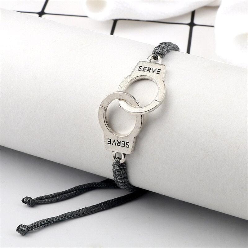Bracelet Double Menotte Tressé Ajustable Fait Main - Bijoux De Lune