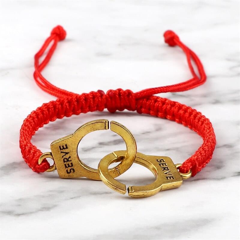 Bracelet Double Menotte Tressé Ajustable Fait Main - Bijoux De Lune