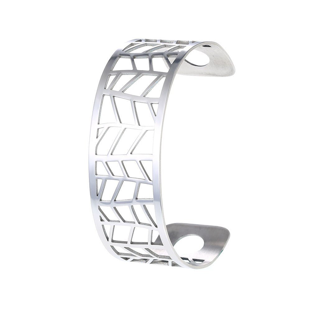 Bracelet En Acier Manchette Femme à Motifs De Feuilles Personnalisables En Couleur - Bijoux De Lune