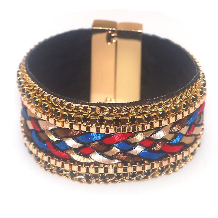 Bracelet Enroulé Tressé Brésilien Avec Boucle Magnétique - Bijoux De Lune