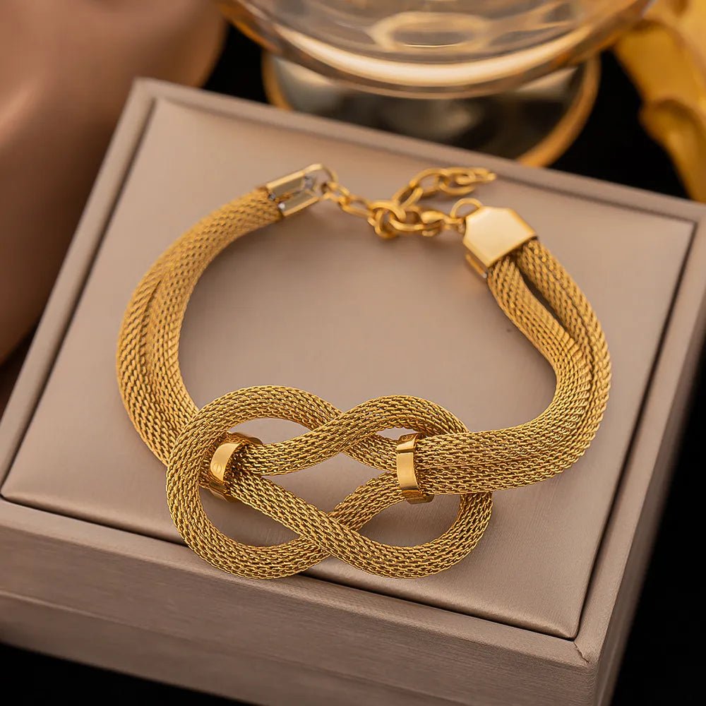 Bracelet Femme Luxe A Breloques En Acier Inoxydable En Zircon Arbre De Vie - Bijoux De Lune