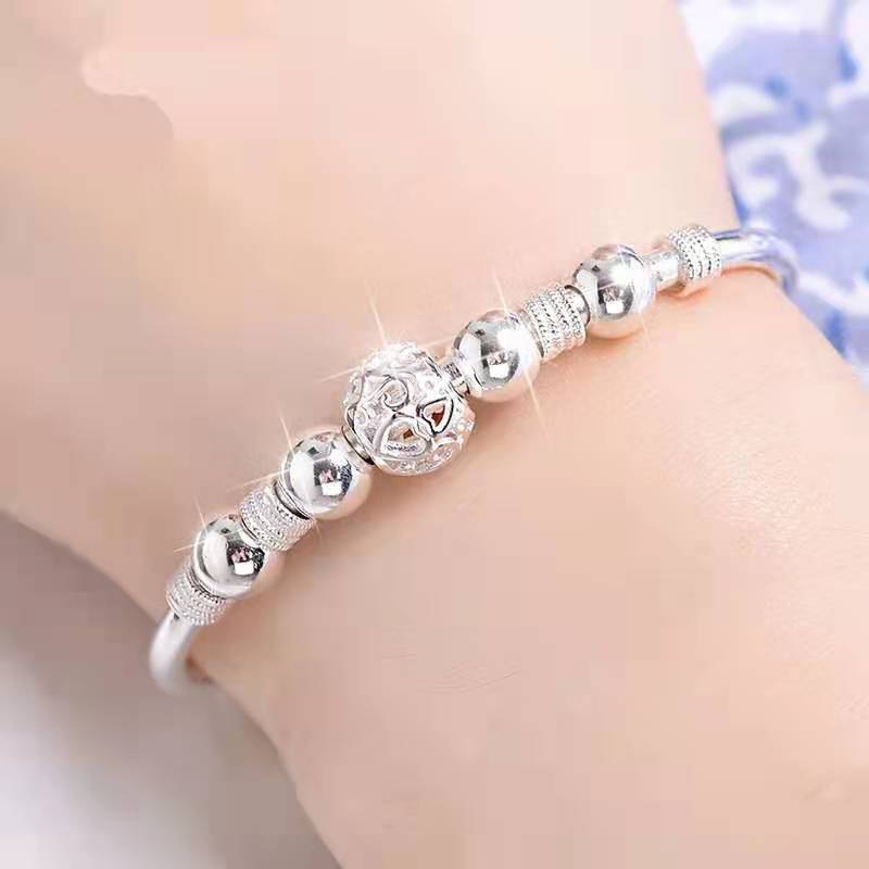 Bracelet Femme Luxe En Argent 925 Avec Perles Porte-Bonheur - Bijoux De Lune