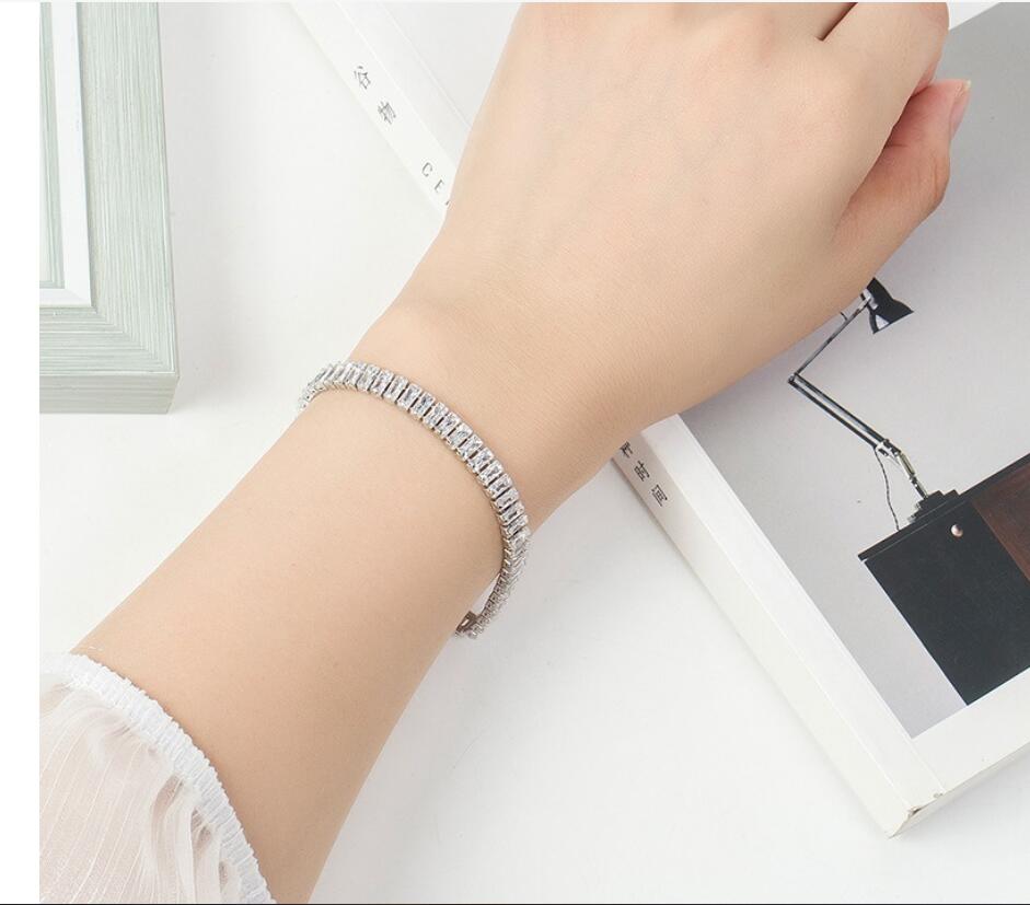 Bracelet Femme Luxe En Argent Sterling 925 élégant Cristal De Zircon - Bijoux De Lune