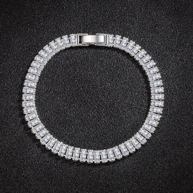 Bracelet Femme Luxe En Argent Sterling 925 élégant Cristal De Zircon - Bijoux De Lune