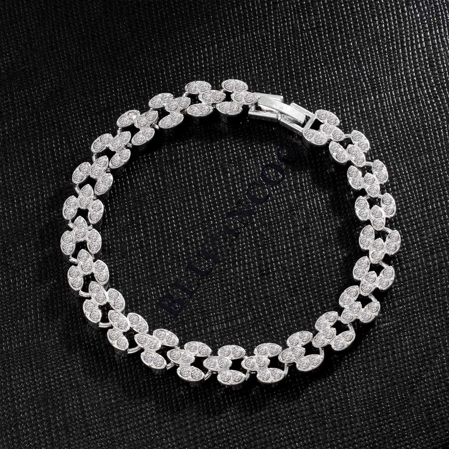 Bracelet Femme Luxe En Cristal Romain Chaîne En Forme De Cœur - Bijoux De Lune