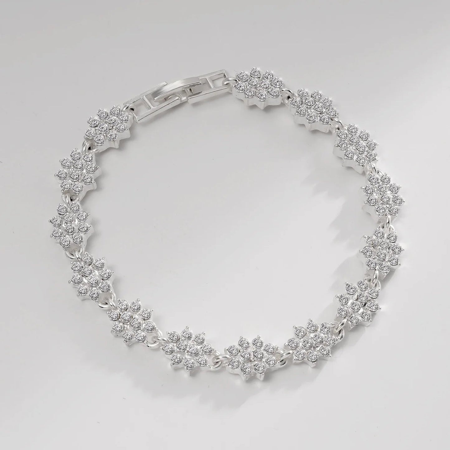 Bracelet Femme Luxe En Cristal Romain Chaîne En Forme De Cœur - Bijoux De Lune