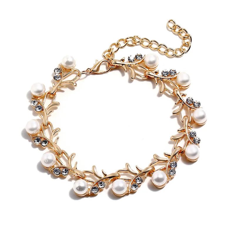 Bracelet Femme Luxe En Cristal Romain Chaîne En Forme De Cœur - Bijoux De Lune