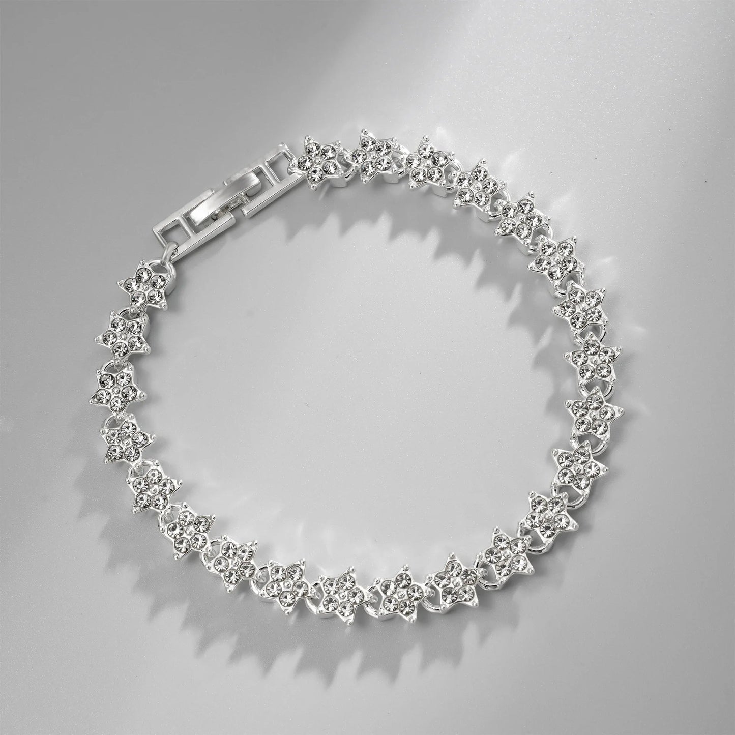 Bracelet Femme Luxe En Cristal Romain Chaîne En Forme De Cœur - Bijoux De Lune