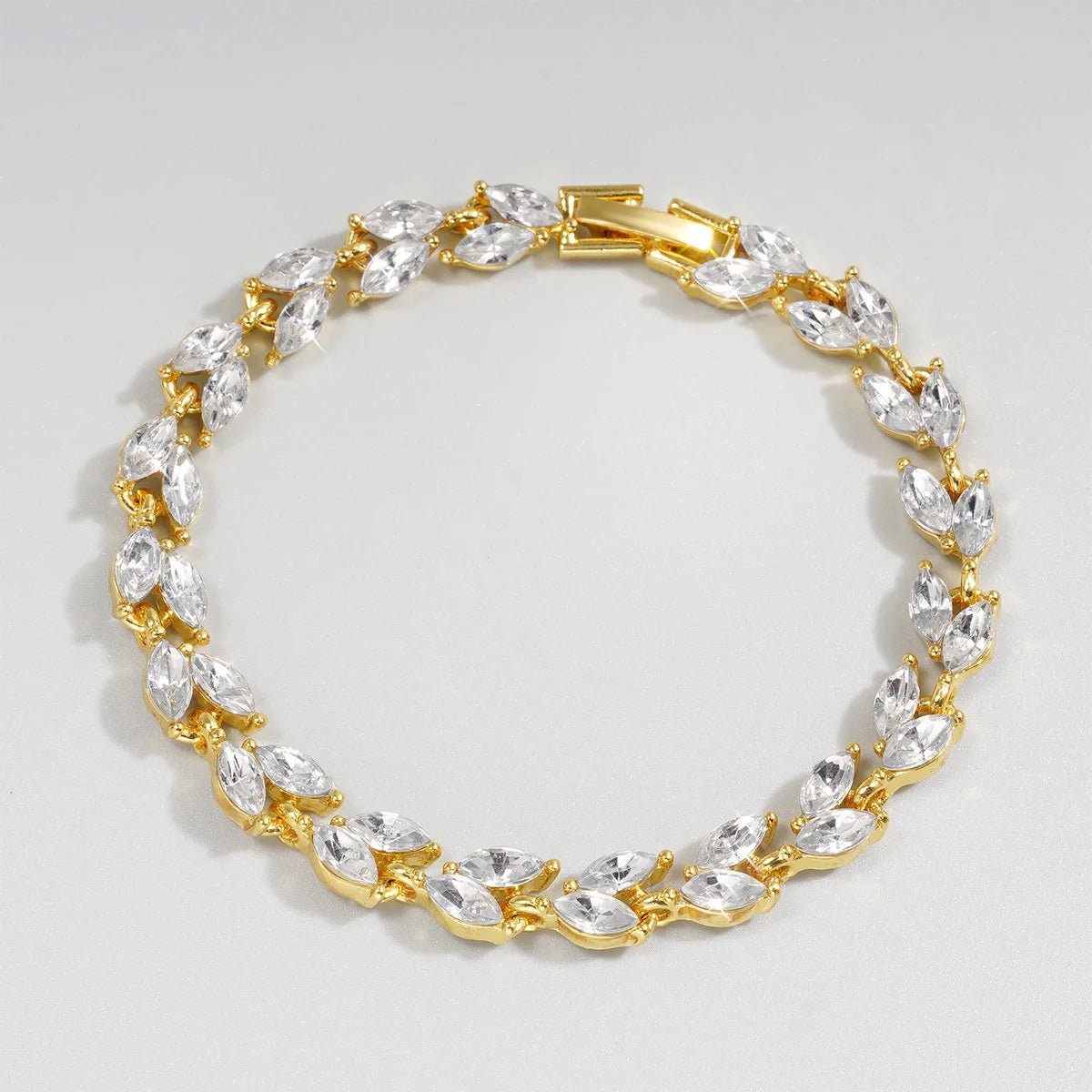 Bracelet Femme Luxe En Cristal Romain Chaîne En Forme De Cœur - Bijoux De Lune