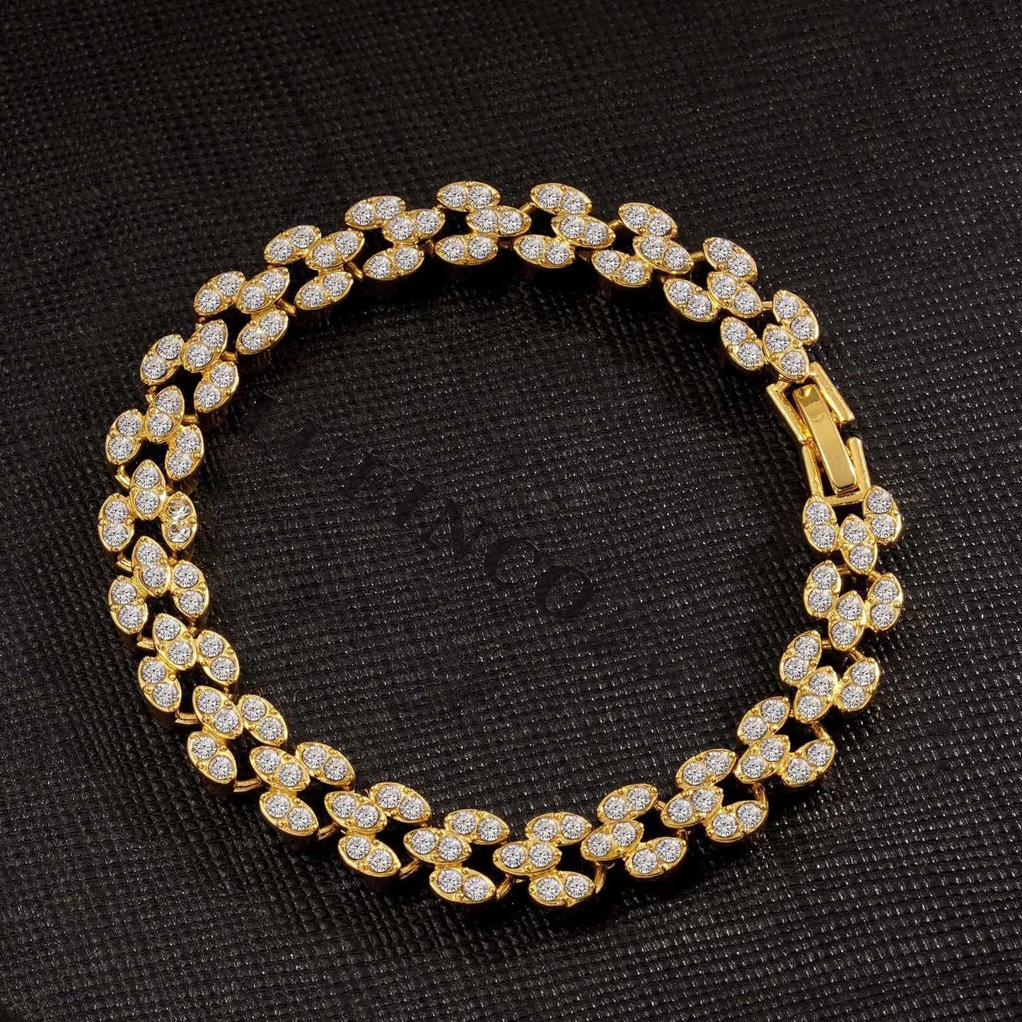 Bracelet Femme Luxe En Cristal Romain Chaîne En Forme De Cœur - Bijoux De Lune